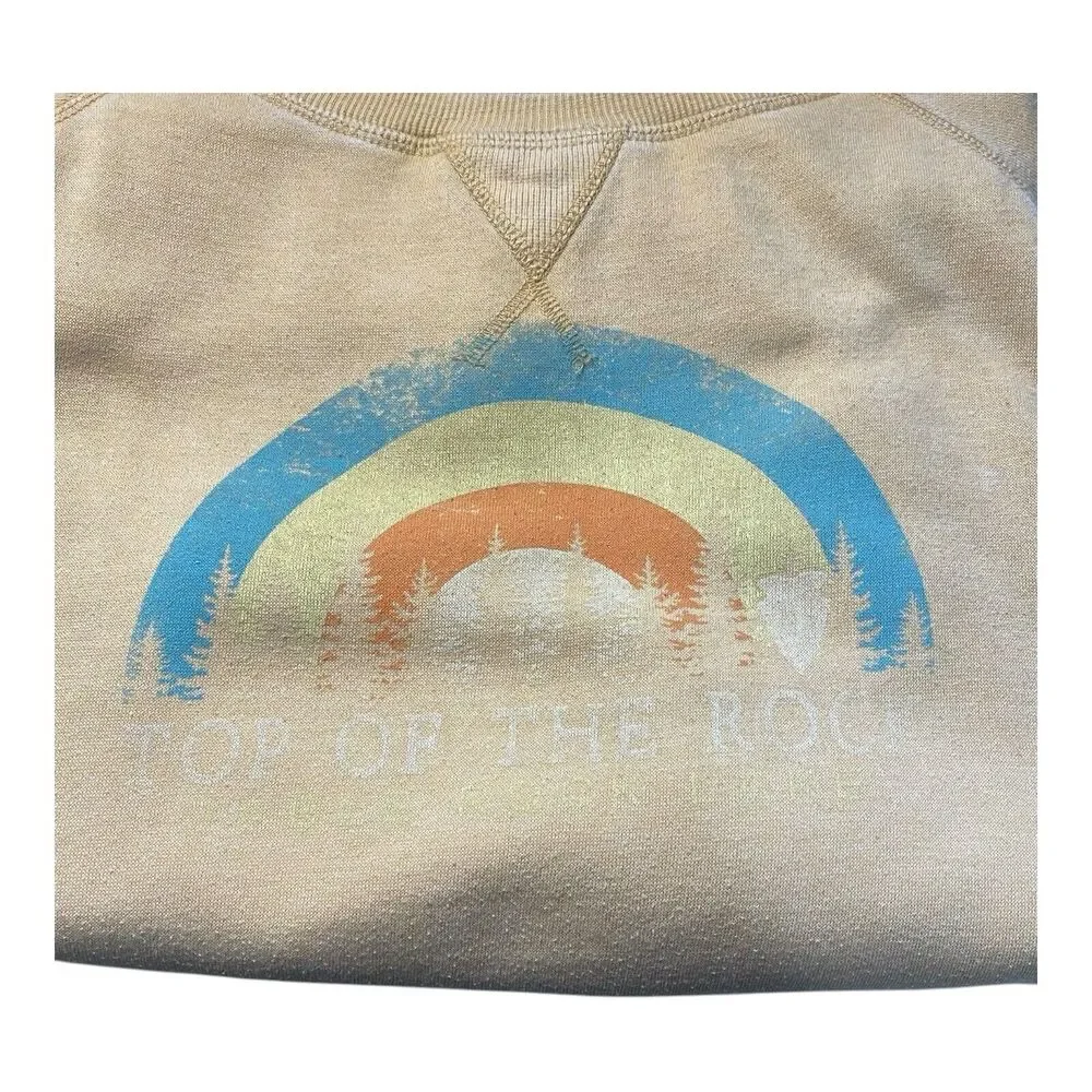 Blue 84 Sweatshirt Women's XXL Light Tan Retro Nature Graphic Table Rock Lake - Picture 5 of 11